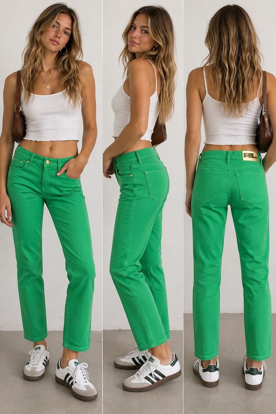 Ralph Lauren RL Green Stretch Jeans Pants Altered 35 Waist 27 Inseam Low Rise